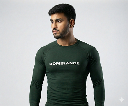 Compression T-Shirt: Olive Green Full Sleeve